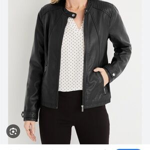 Maurices Black Leather Jacket Streamlined Design